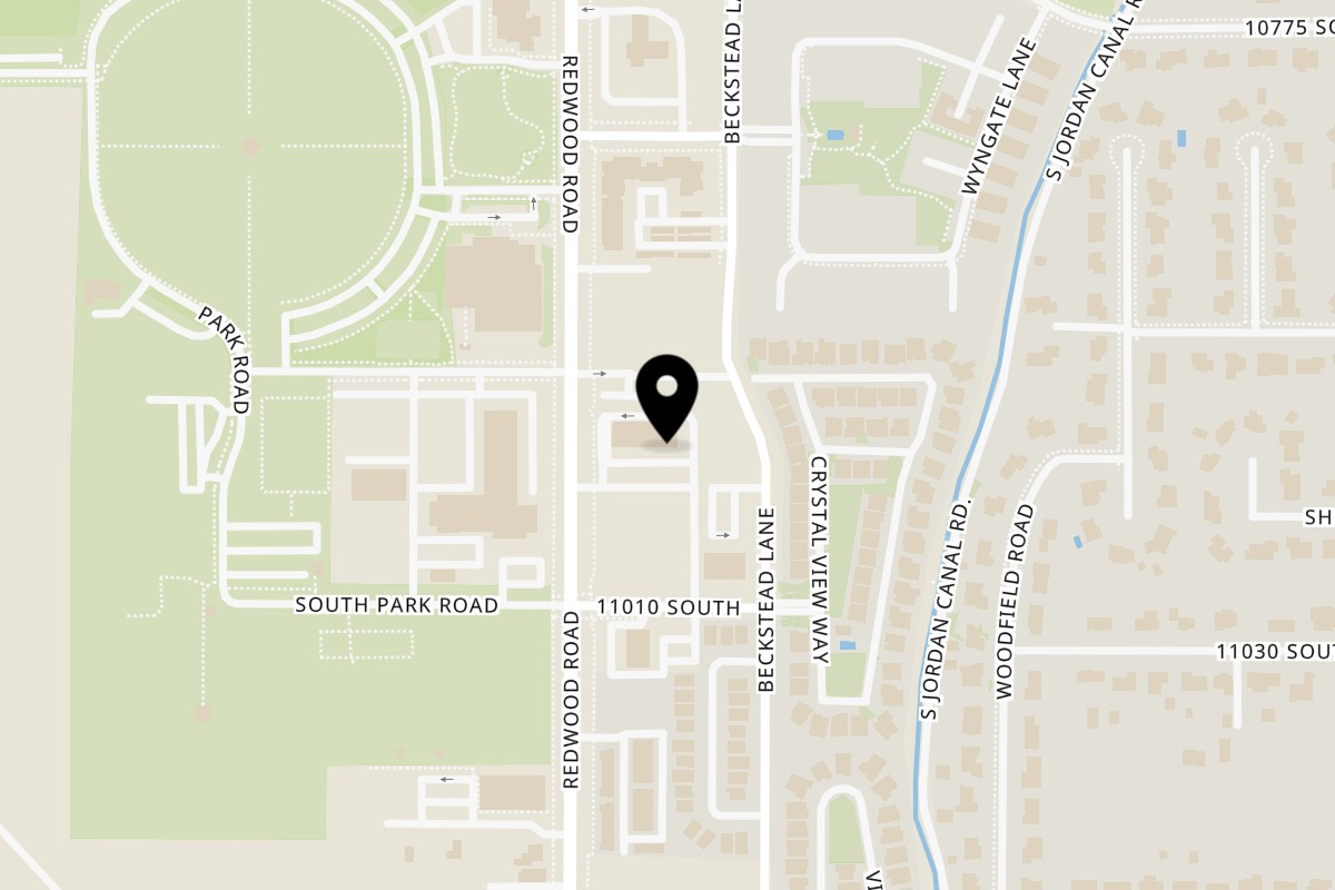 Map showing the location of Parcerito Parrilla Colombiana Utah on 10949 S Redwood Rd #400 in South Jordan